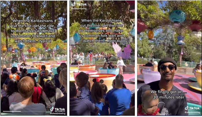 Momen keluarga Kardashian membuat pengunjung Disneyland mengantre lama untuk menikmati wahana Mad Tea Party.
