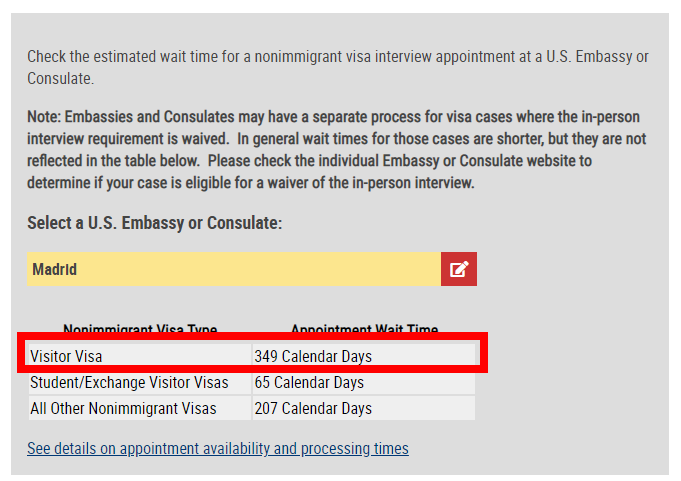 *Visa Appointment Wait Times* - Viajar a USA tras viaje a Cuba: necesito visado? - Foro USA y Canada