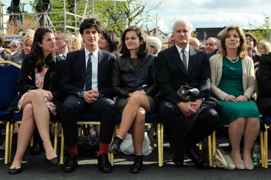 Caroline with her husband Edwin Schlossberg and children Tatiana Schlossberg, Jack Schlossberg, and Rose Schlossberg attending the 50th anniversary of the visit by US President John F Kennedy ceremony. Getty Image