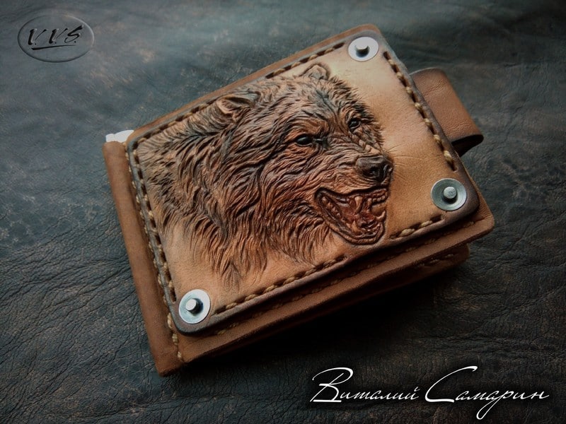 кошелек зажим волк2