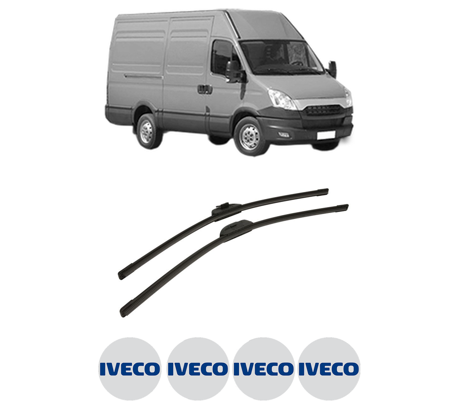 Set stergatoare auto IVECO DAILY V Van din 2011-2014, pentru parbriz auto, 2 bucati, Bosch Aerotwin Retro Truck, din cauciuc siliconat rezistent, 4 Stickere Auto IVECO