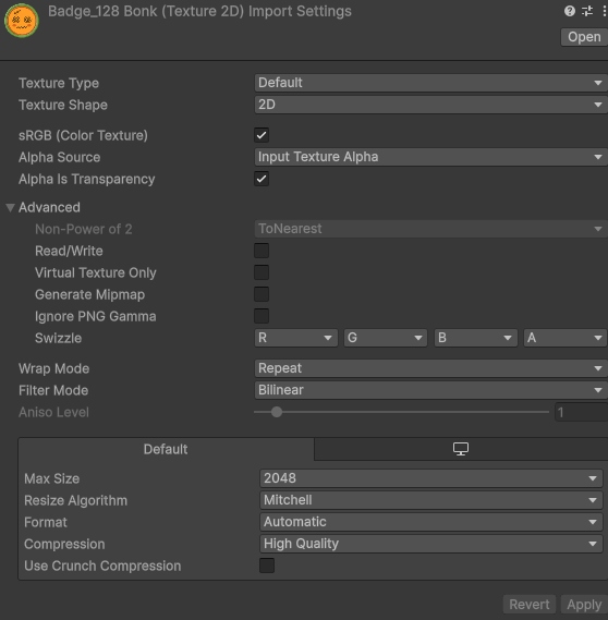 badge settings