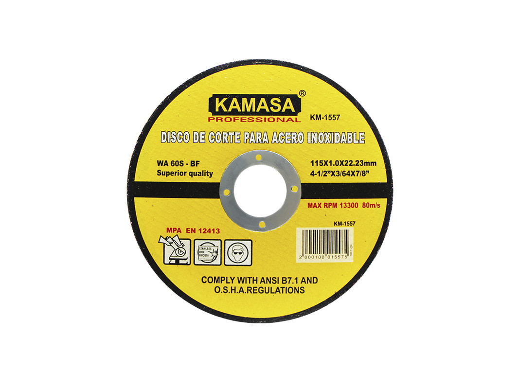 DISCO DE CORTE P.ACERO 115X1.0X22.2MM KAMASA