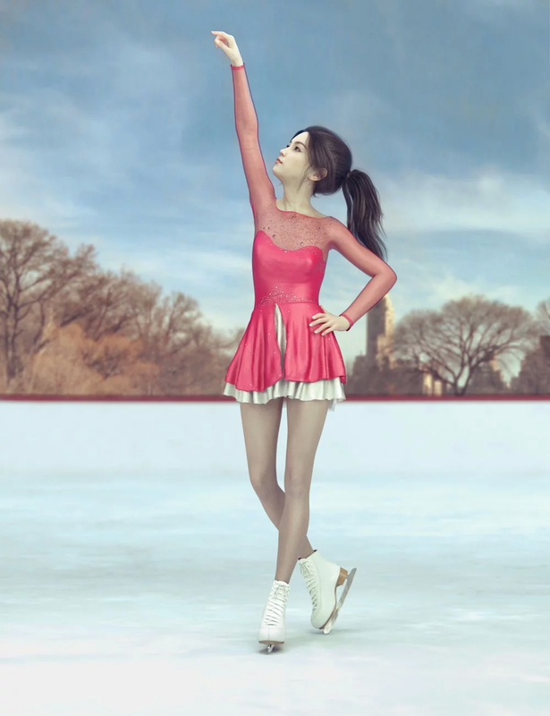 dForce Ice Skating Princess Outfit and Rink for Genesis 8 Female(s) dForce Ice Skating Princess Outfit and Rink for Genesis 8 Female(s)
