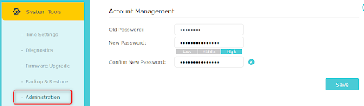 Default router Password