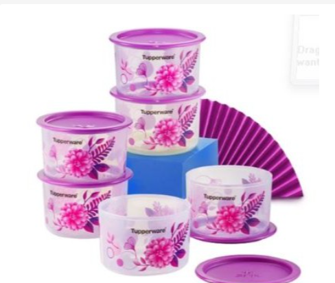 Tupperware Camellia One Touch Topper Junior 600ml (6pcs)