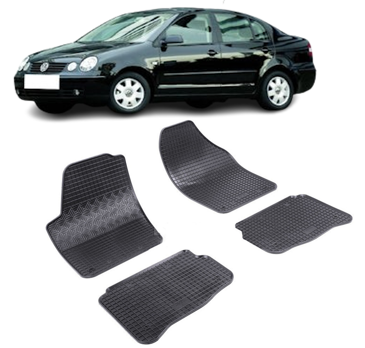 Set 4 covorase Volkswagen Polo 5M 2002-2009, din cauciuc 100%, compatibile cu autoturismul Volkswagen Polo
