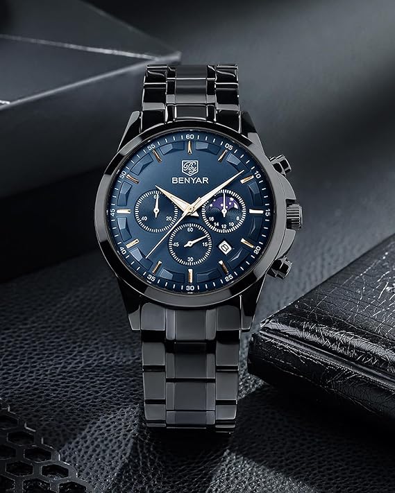BENYAR Multifunction Chronograph Stainless Steel Watch – Sleek & Stylish