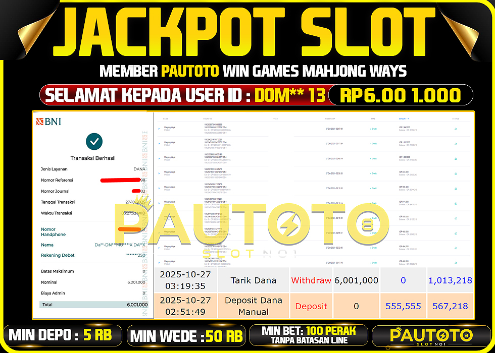 BUKTI JACKPOT LUNAS PAUTOTO