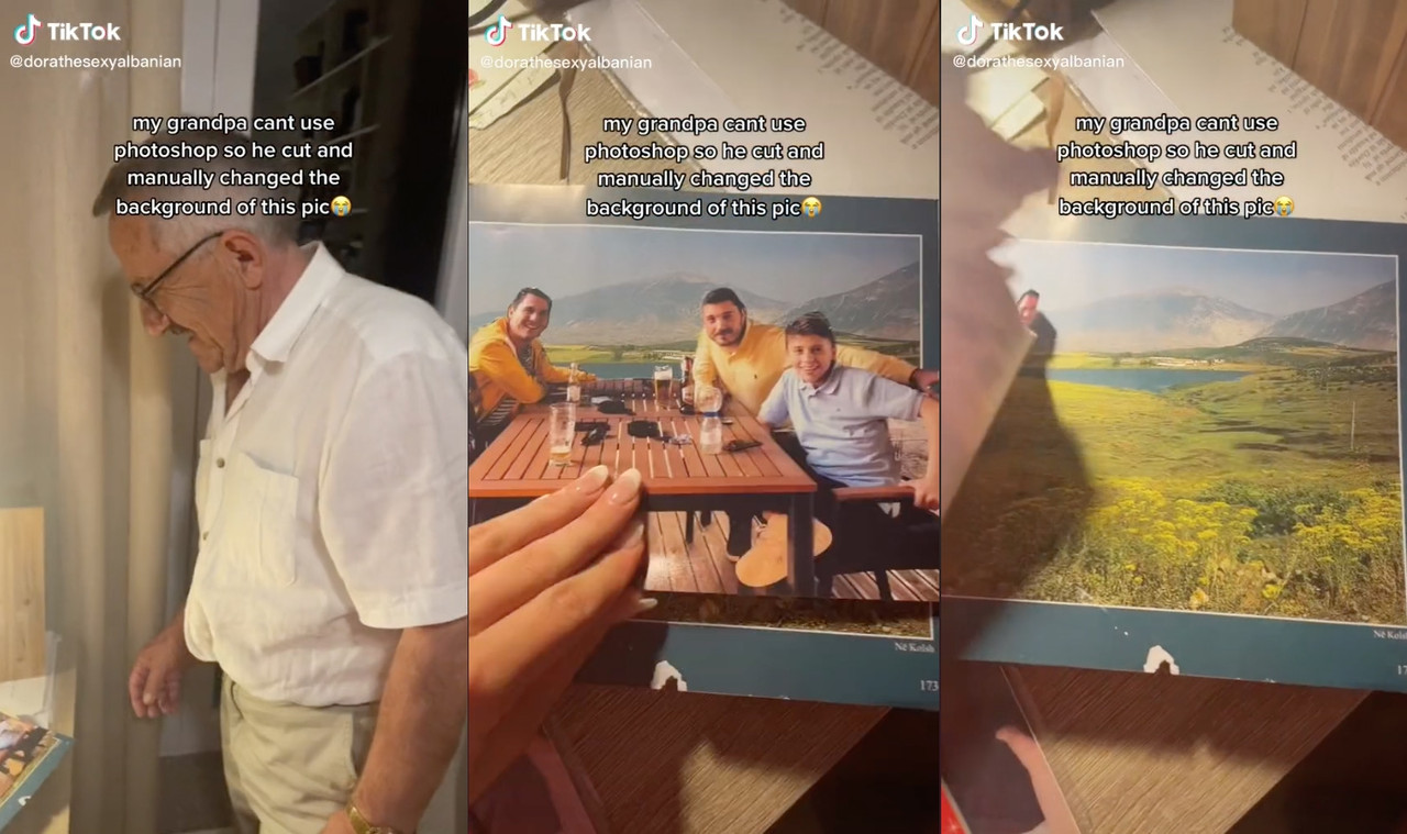 Abuelito edita su foto sin usar el Photoshop, se ve tan tierno y se vuelve viral