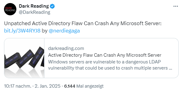Active Directory Vulnerability in Windows Server