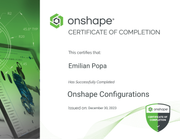OnShape Configurations Certificate