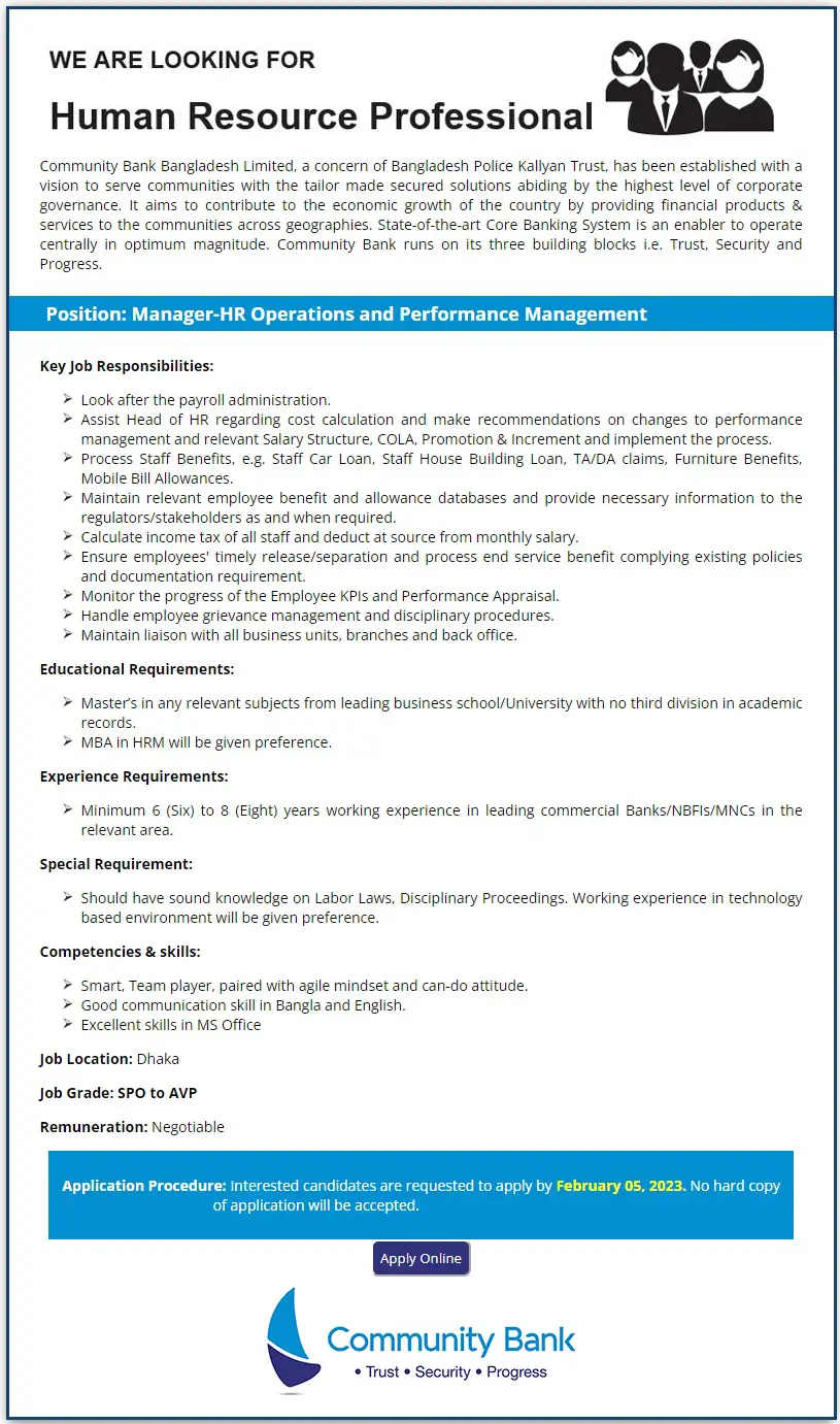 Community Bank Job Circular 2023