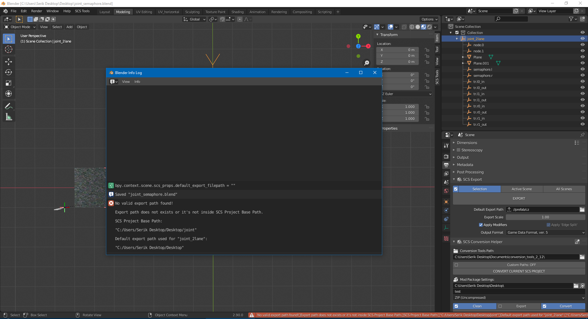Error when exporting model - SCS Software