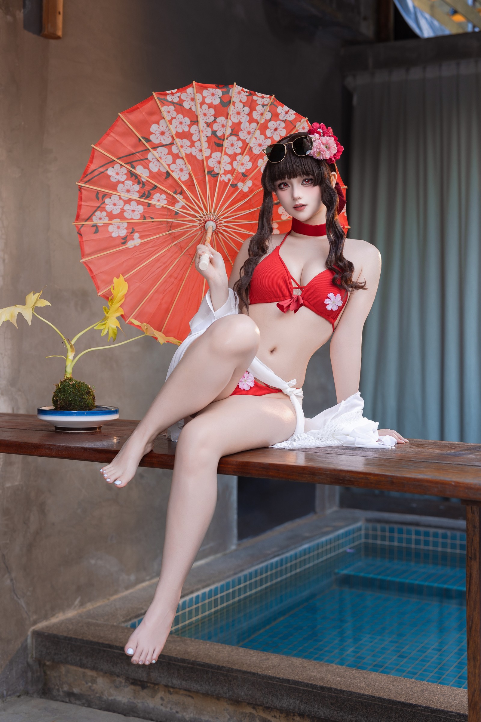 屿鱼 Yuyu 樱花泳装 Cosplay 写真合集｜季节限定（80P｜980MB）插图1
