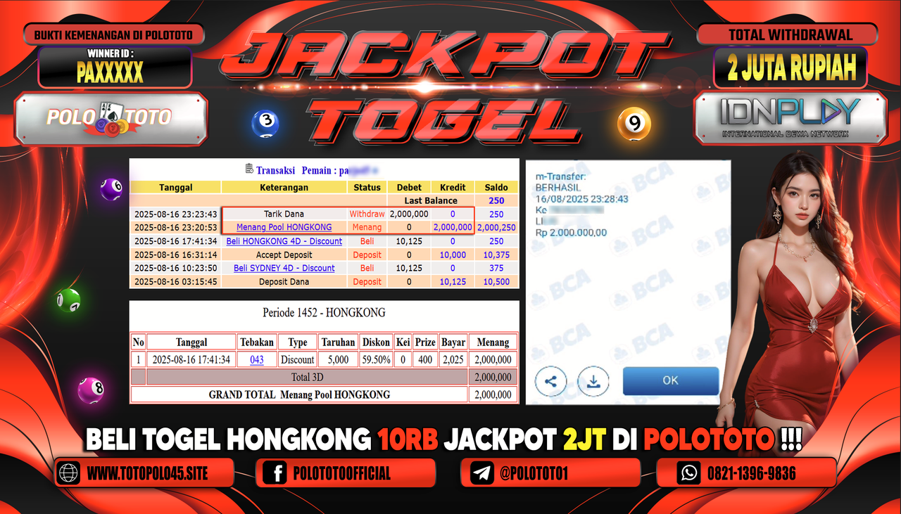 POLOTOTO JACKPOT TOGEL HONGKONG LOTTO Rp.2.000.000,-