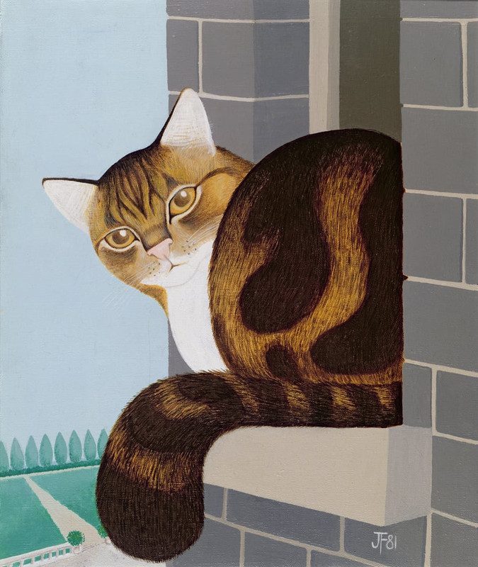 Joan-Freestone-Cat-on-a-Window-Sill-Meister-Drucke-549194