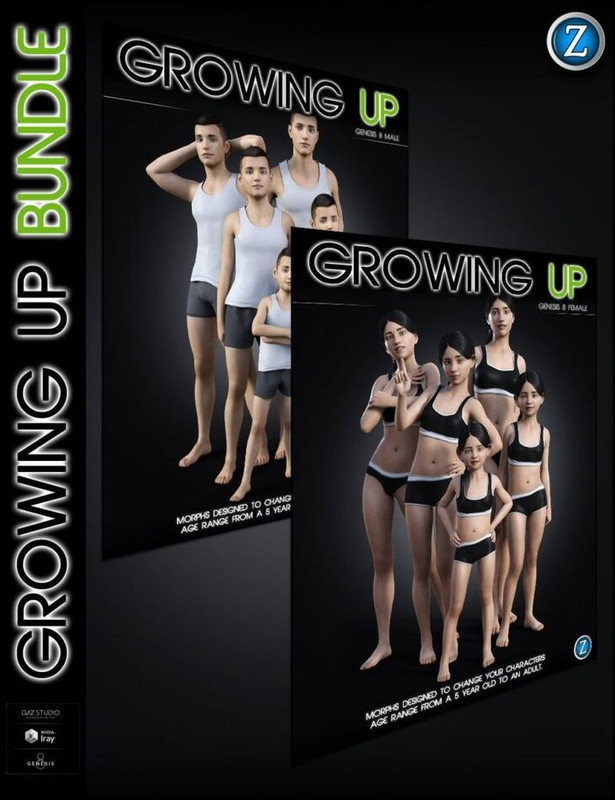 Growing Up Custom Bundle for Genesis 3 & 8 Female(s) and Male(s)