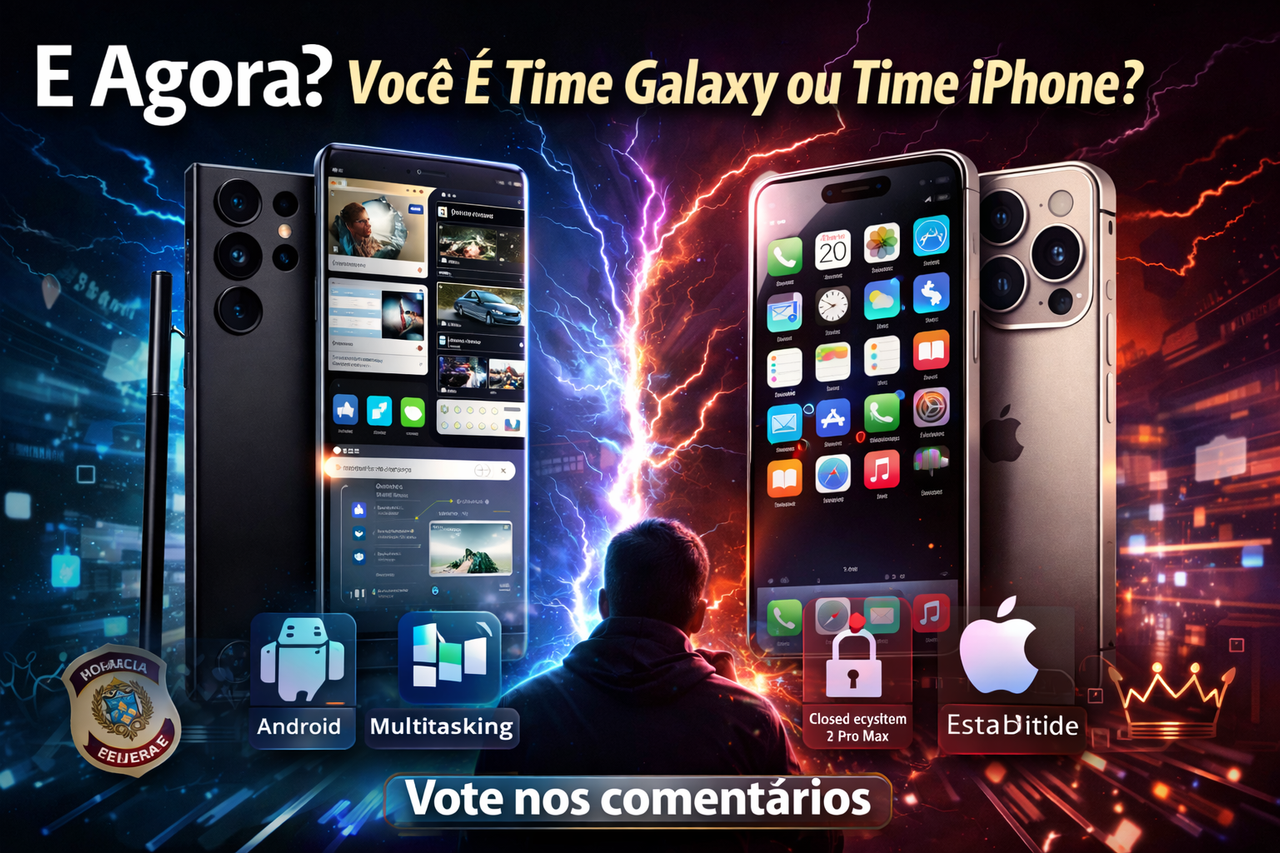 iPhone 17 Pro Max vs Galaxy S26 Ultra: O Embate que Divide o Mundo – Samsung Traz Multitarefa e Inovação, Apple Responde com Ecossistema Fechado e Status