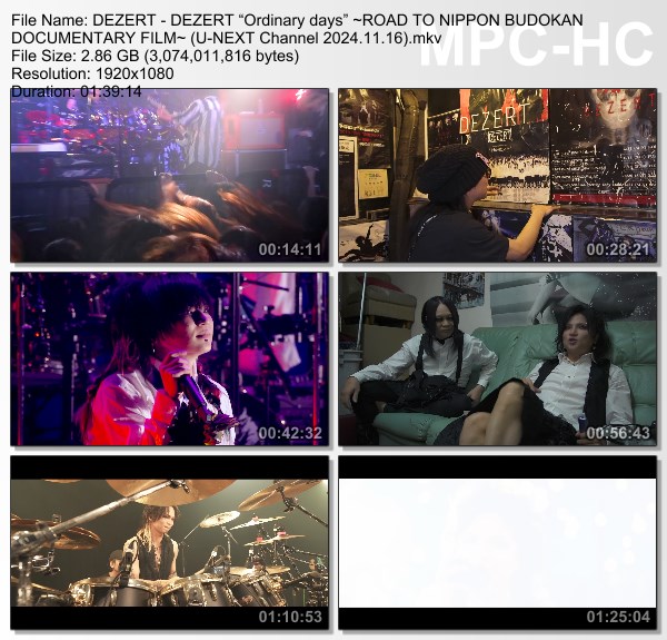 [TV-Variety] DEZERT “Ordinary days” 〜ROAD TO NIPPON BUDOKAN DOCUMENTARY FILM〜 (U-NEXT Channel 2024.11.16)