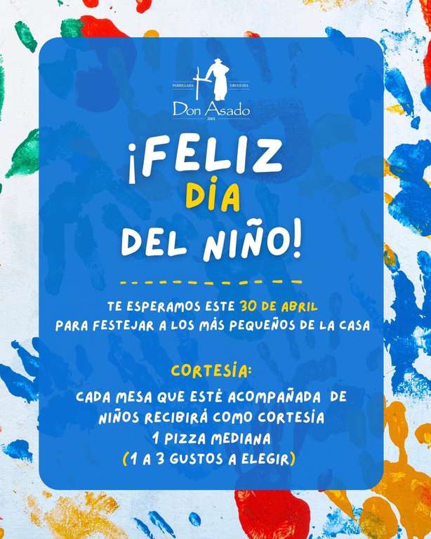 Pizza gratis en Don Asado CDMX si llevas niños