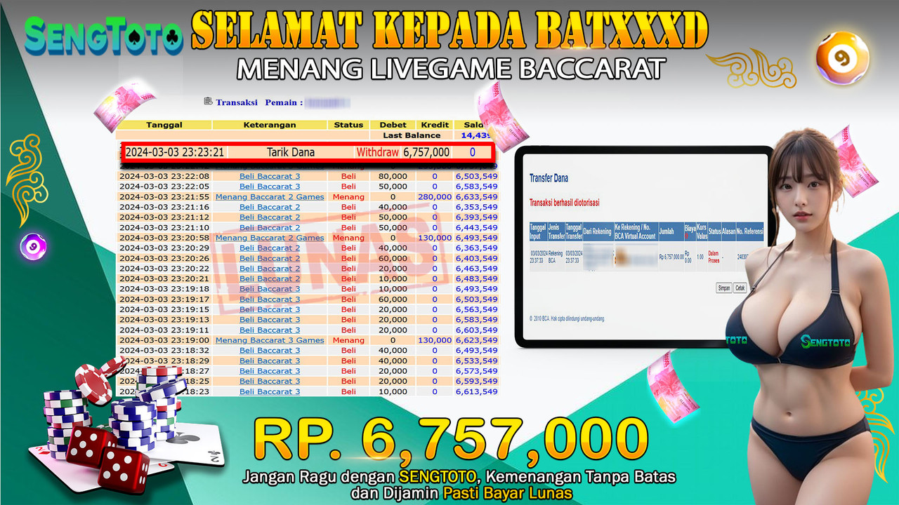 BUKTI PEMBAYARAN LIVEGAME BACCARAT