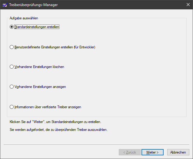 Driver Verifier GUI 