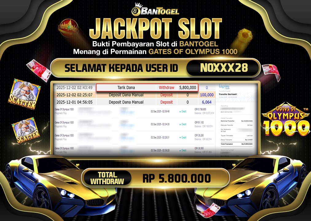 BUKTI JACKPOT LUNAS BANTOGEL