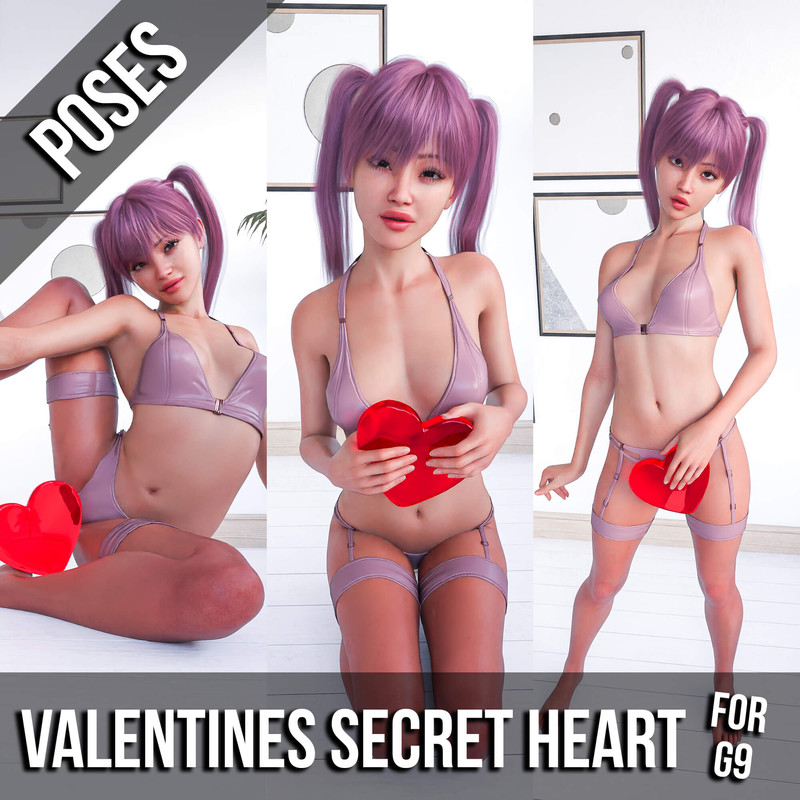 Valentines Secret Heart Prop and Poses for G9