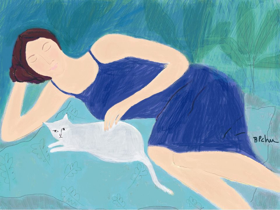 In-the-garden-with-my-cat