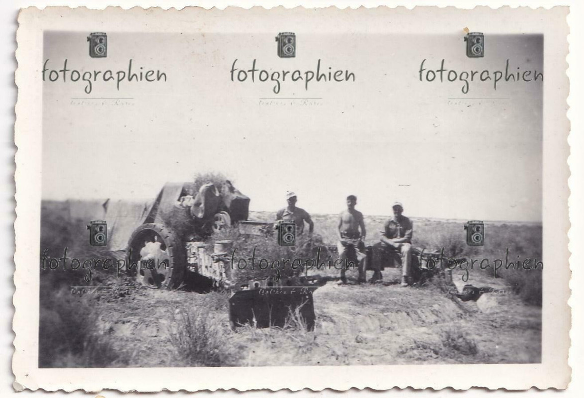 org. Foto Afrika Tunesien DAK Geschütz Artillerie Stellung