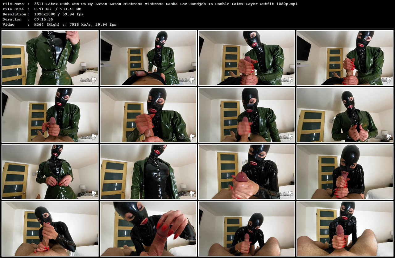 3511 Latex Rubb Cum On My Latex Latex Mistress Mistress Sasha Pov Handjob In Double Latex Layer Outf