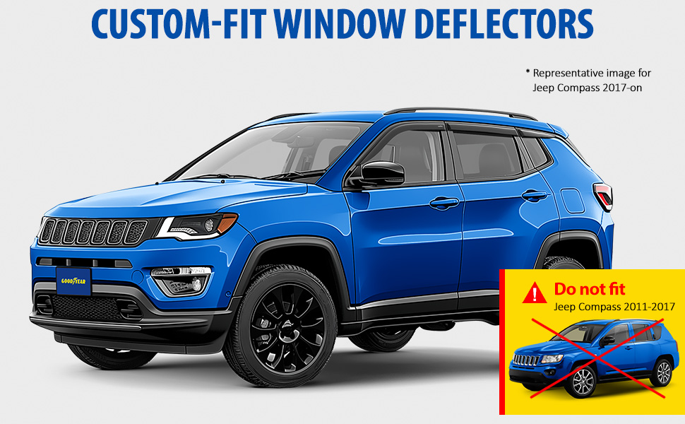 Rain Guards Vent Visors Shade for 2017-2025 Jeep Compass