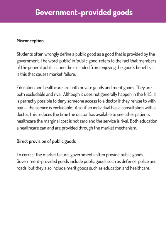 Public goods and government-provided goods