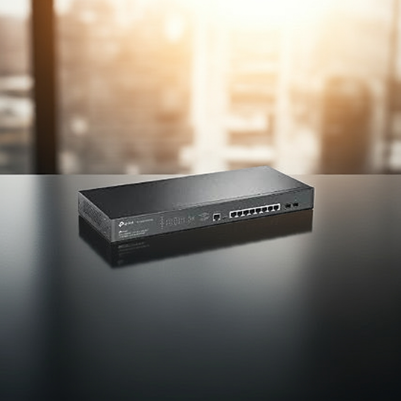 Close-up dos 2 slots SFP+ de 10Gbps