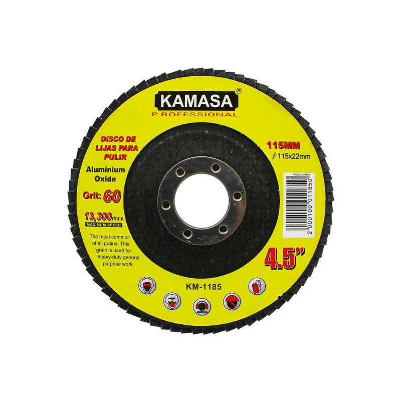 DISCO DE LIJAS P/PULIR P60 115X22.23MM KAMASA