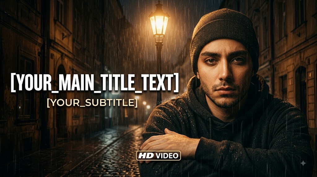 AI-generated example result for the youtube-thumbnail prompt: Creator & Lifestyle YouTube Thumbnail AI Prompt #86 – Single-Scene Composition