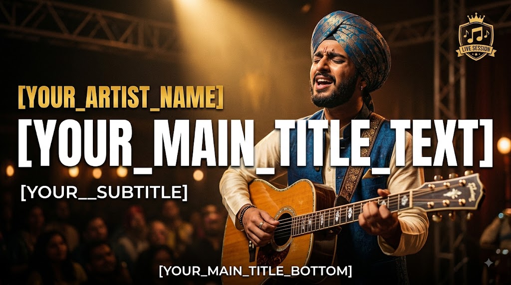 AI-generated example result for the youtube-thumbnail prompt: Music YouTube Thumbnail AI Prompt #91 – Single-Scene Composition