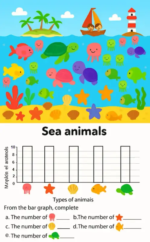 Coloring activity based on counting elements