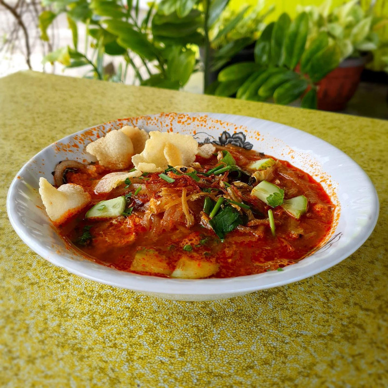 Sajian mi sagu, di Pondok Sagu Cemara, tempat sarapan enak di Pekanbaru.