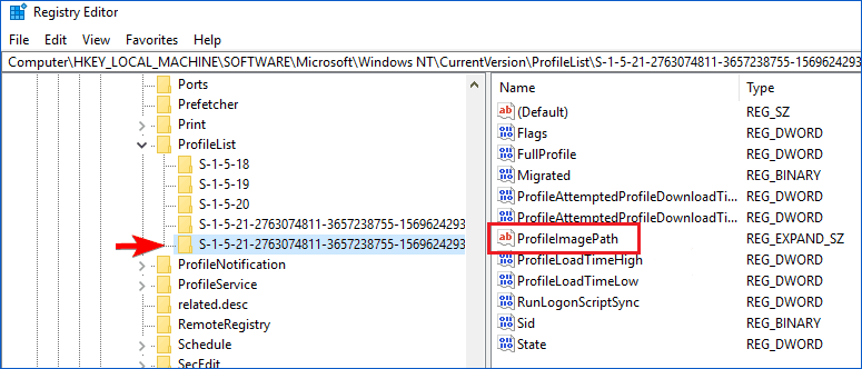 w10 corrupted user account regedit