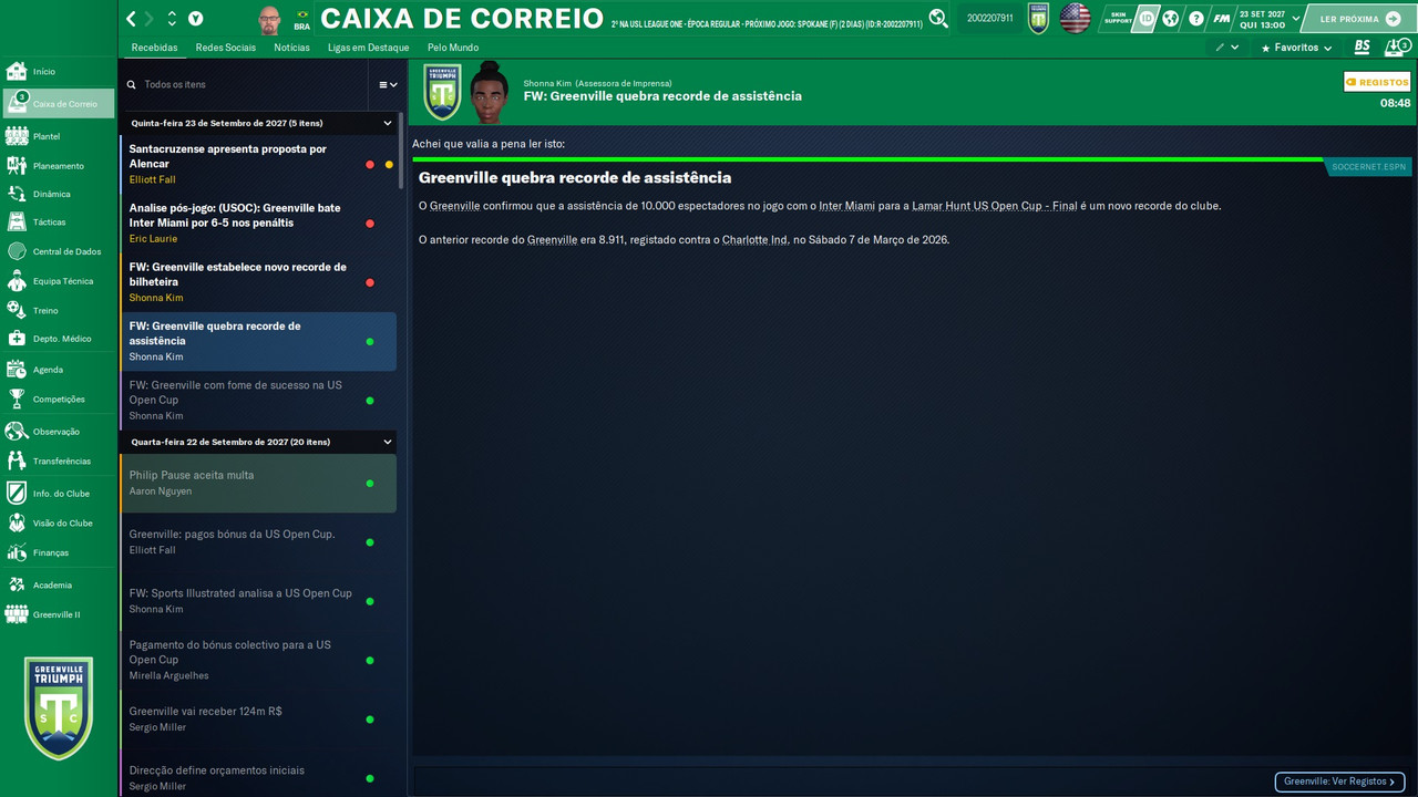 103 novo recorde de publico