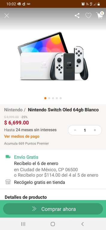 Linio: Nintendo switch oled blanco 
