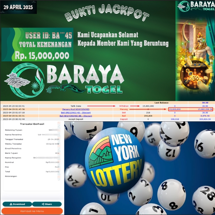 Rp. 15,00.000.- WD LUNAS DI BARAYATOGEL
