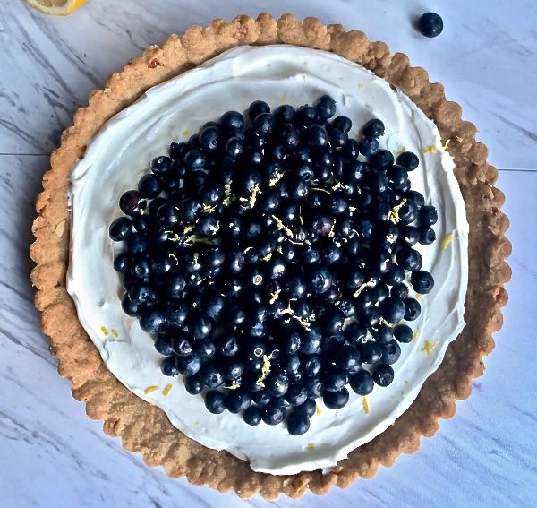 Lemon Cream Tart with Fresh Blueberries