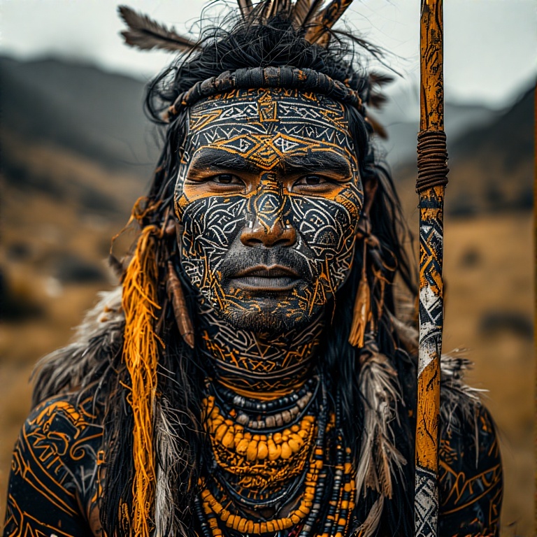 A-tribal-warrior-in-woodcut-st-6