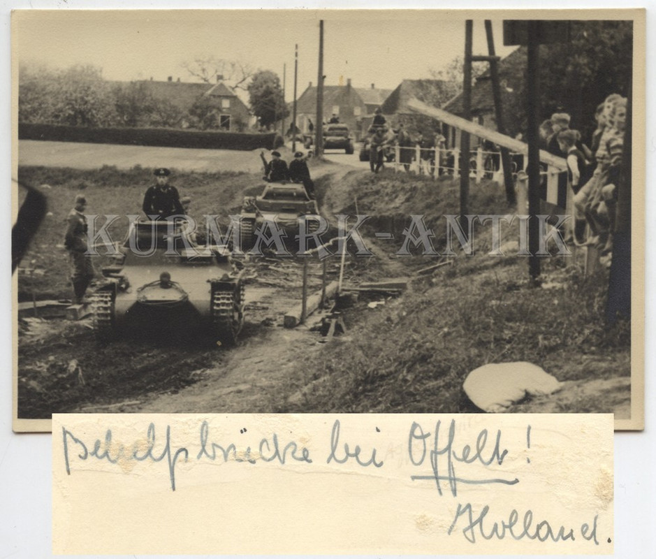 Foto Wehrmacht Pionier Bat. 52 Holland Mai 1940 Oeffelt Gennep Panzer Brück