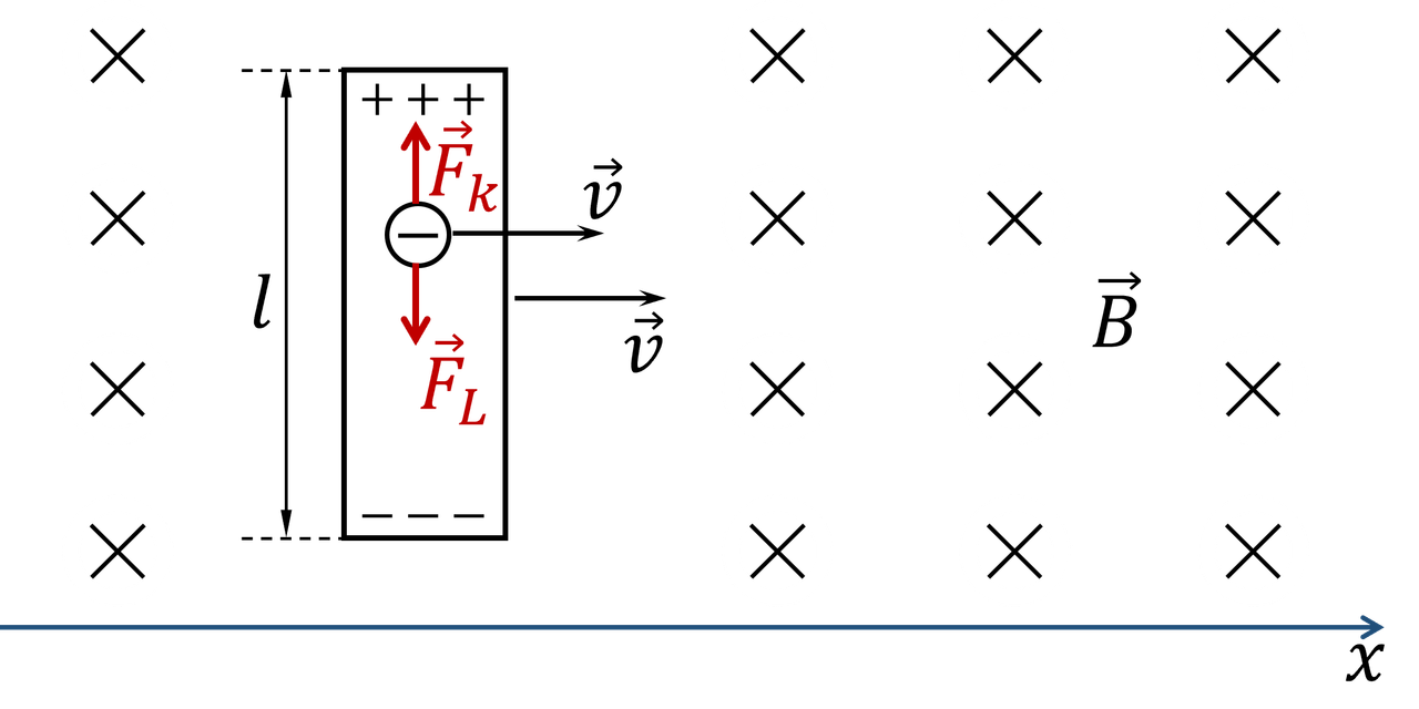 Vật dẫn chuyển động trong từ trường làm cho êlectron trong vật dẫn chuyển động theo và chịu tác dụng của lực Lorentz
