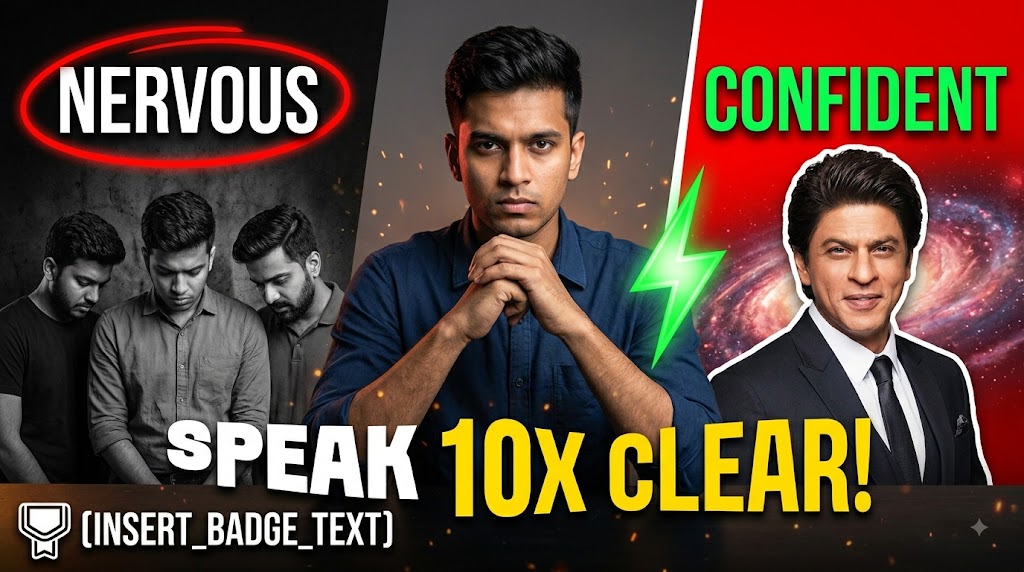 AI-generated example result for the youtube-thumbnail prompt: Self-Improvement YouTube Thumbnail AI Prompt #41 – Split-Screen Comparison