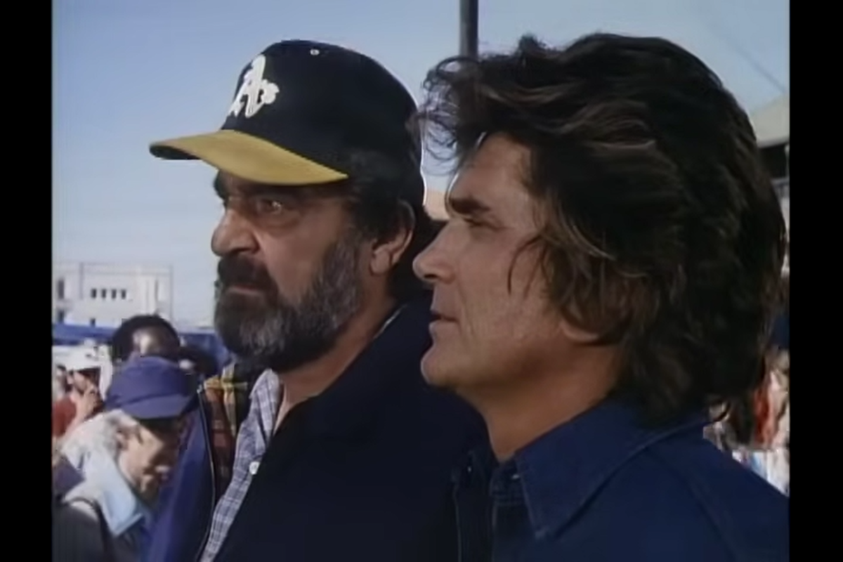 Actors Michale Landon and Victor French in Highway To Heaven
